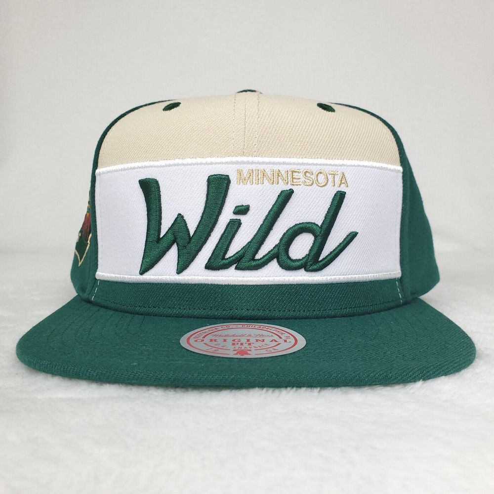 Minnesota Wild Mitchell & Ness NHL Snapback Hat Cap 3D Logo Green White NWT - Picture 2 of 8